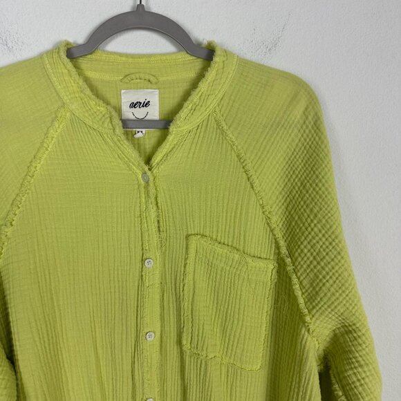 Aerie Pool To Party Cover Up Blouse M Green Boho Oversized Beachy Slouchy - Picture 2 of 9